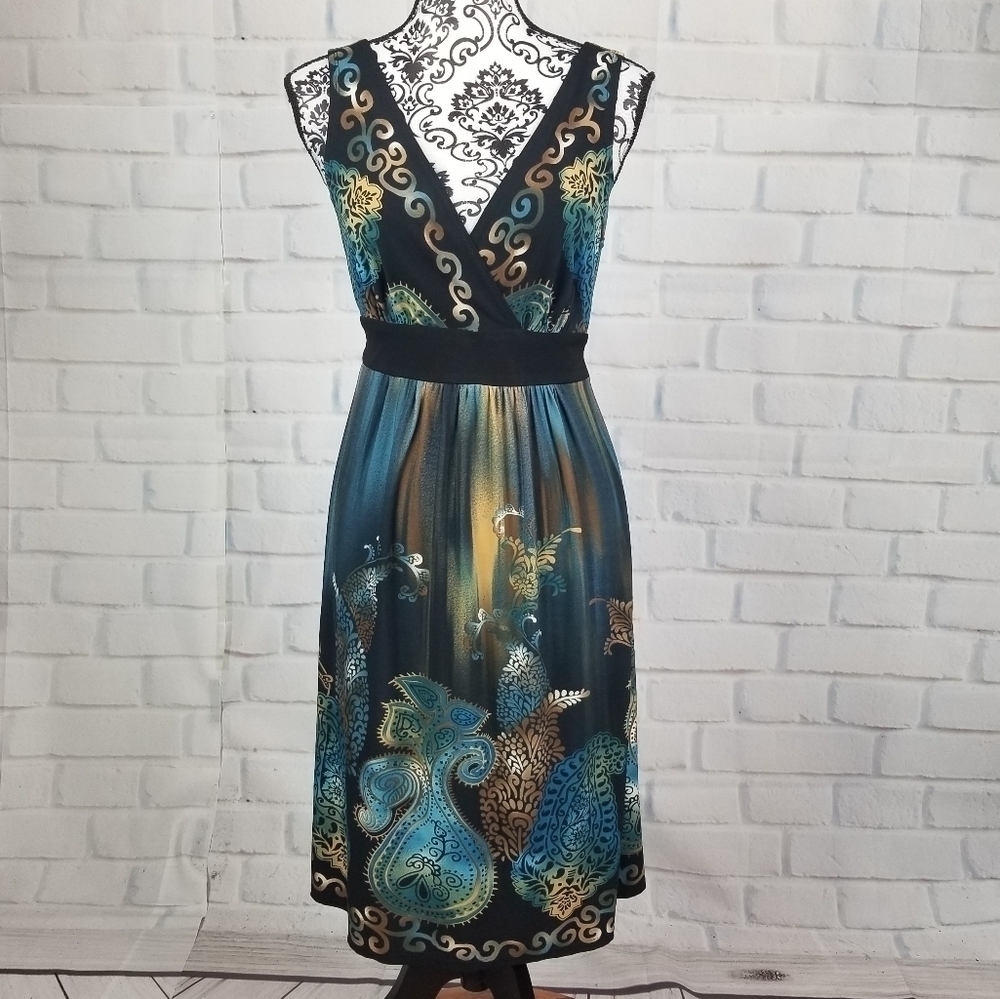 Dressbarn geo print sleeveless size 10 dress